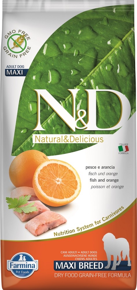 N&D OCEAN Medium/Maxi Hareng & Orange 12kg