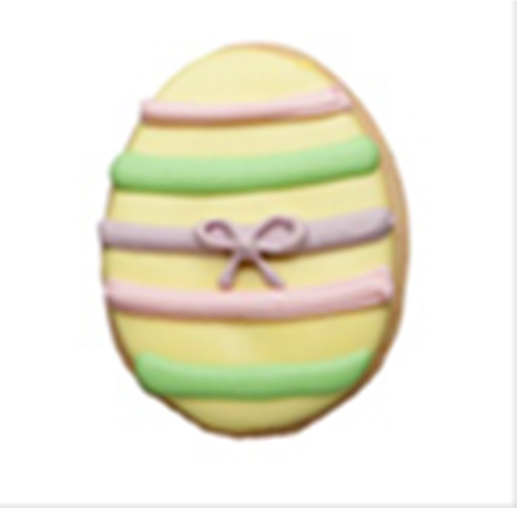 Sablé Déco egg yellow stripe