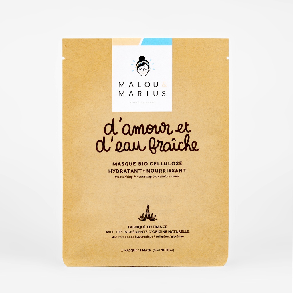 D'amour et d'eau fraiche Masque Bio cellulose Hydratant et Nourrissant