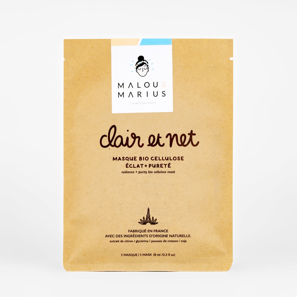 Clair et net Masque Bio cellulose Eclat & Pureté