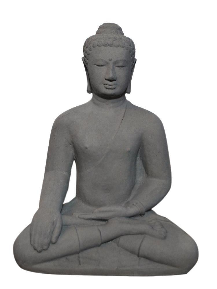 Bouddha assis «Borobudur». Pierre de forme / sculptée