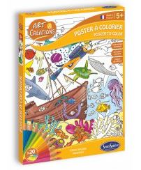 A&C POSTER A COLORIER FONDS MARINS
