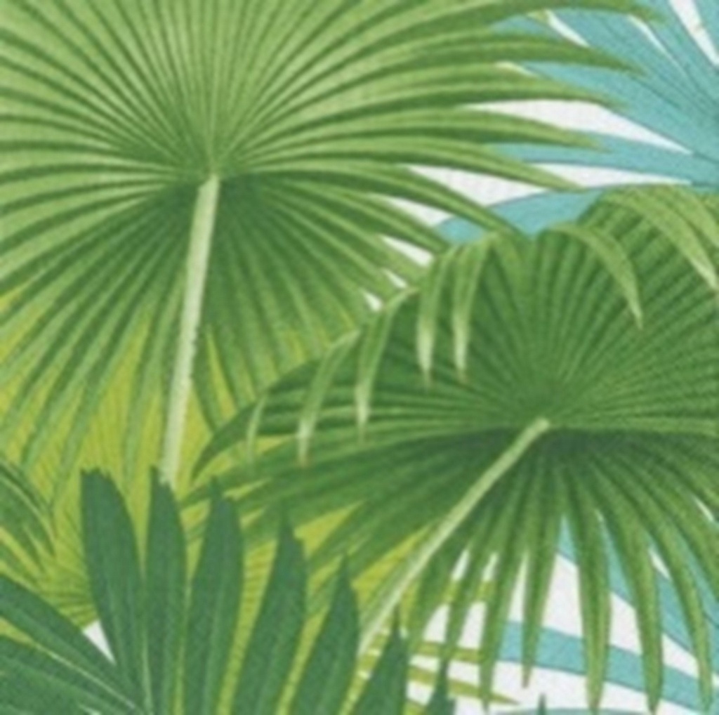 Serviette Cocktail White Palm fronds