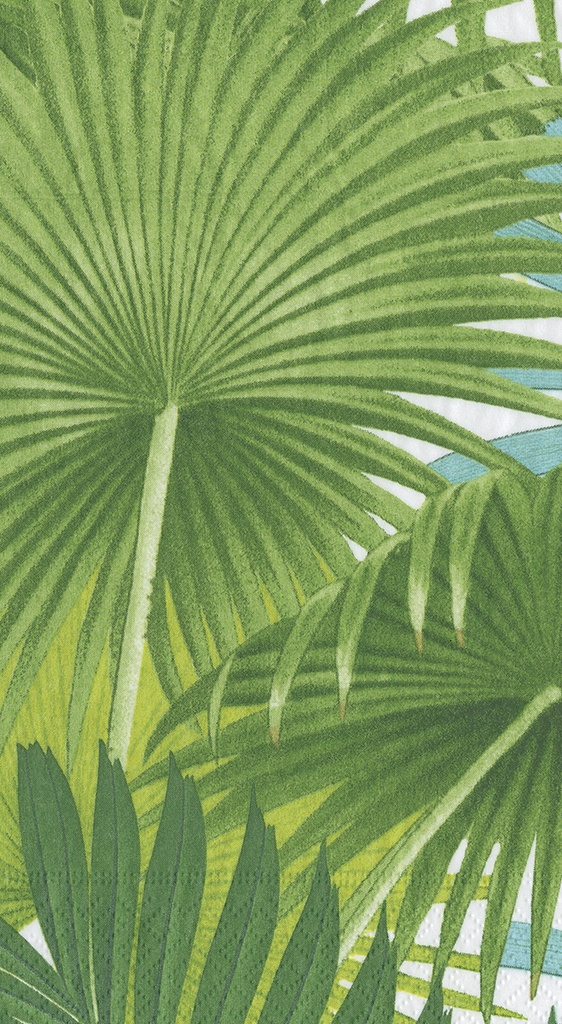 Serviette Buffet White Palm fronds