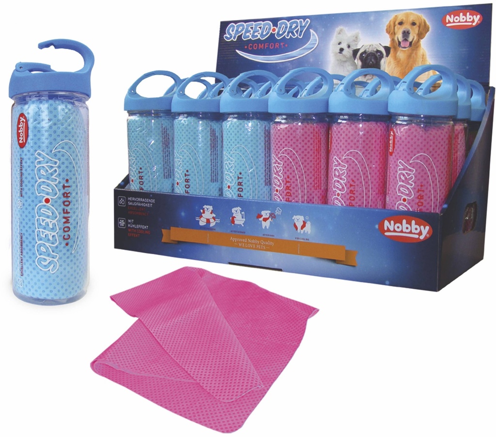 Linge Speedy Dry Comfort, 63 x 43 cm, bleu clair et rose