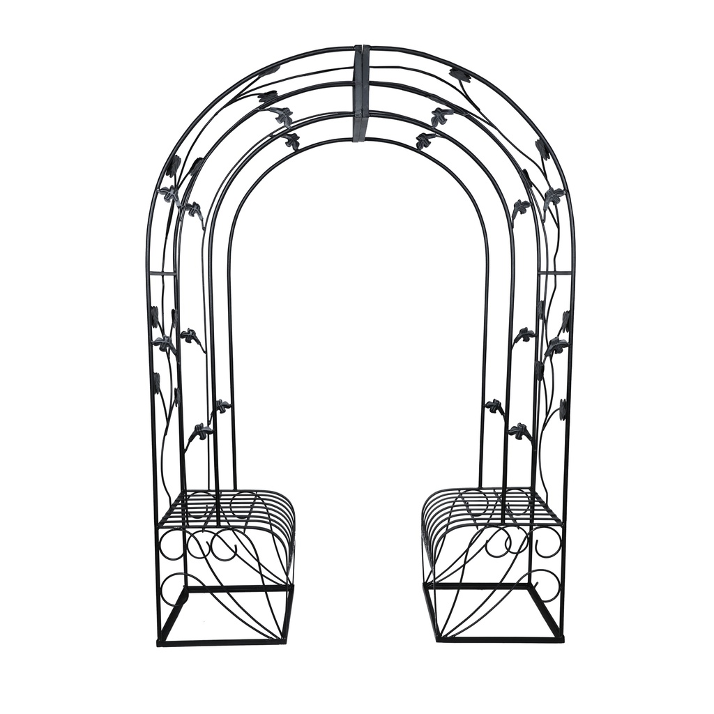 Arche Feuillage avec banc fer forgée