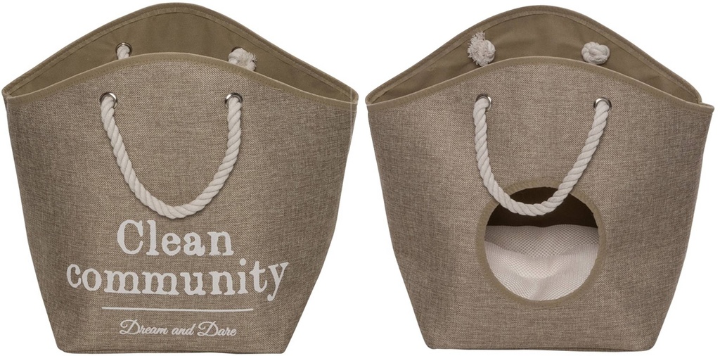 D&D Laundry bag 28 x 24 x H 39 cm, beige