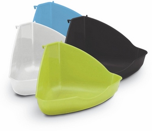 Toilette d'angle pour cage+fixation 35 cm, assorties
