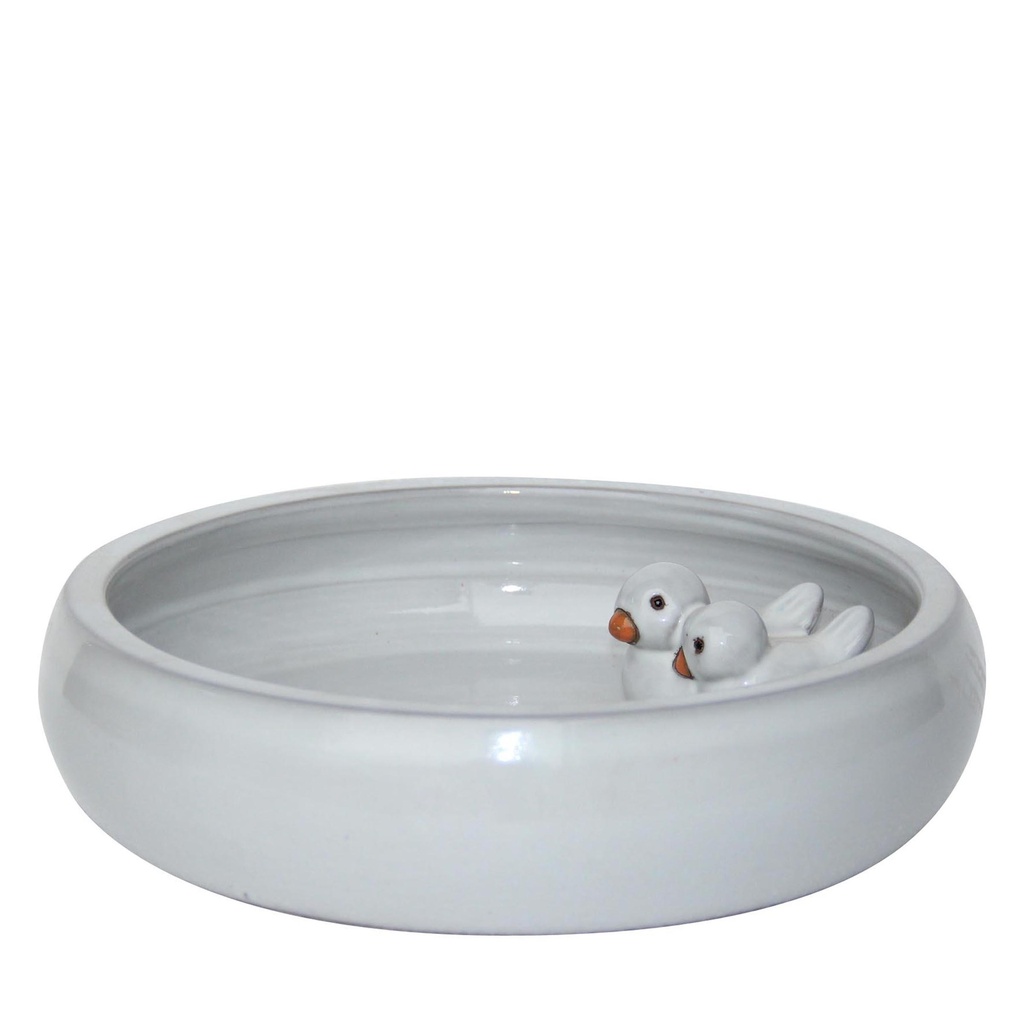 Bain d'oiseaux émaillé