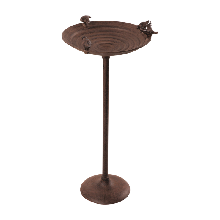 Bain oiseaux en fonte sur pied