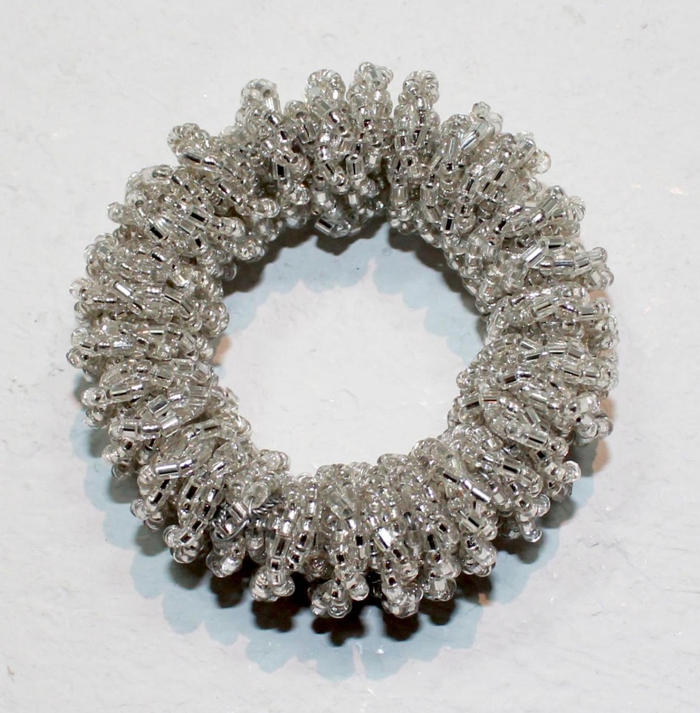 Rond de serviette Perles argent