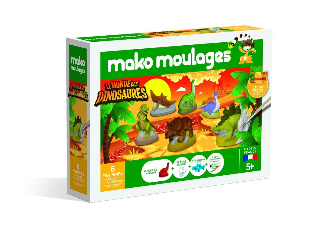 MAKO COFFRET LE MONDE DES DINOSAURES6 MOULES