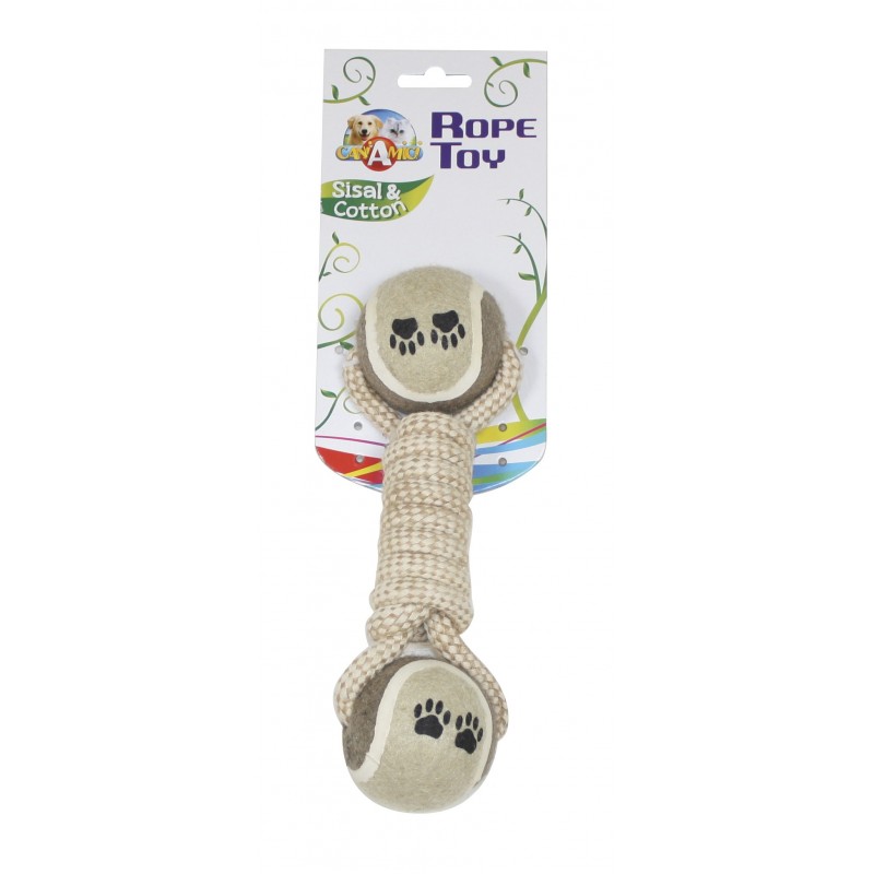 Jouet pour chien naturel haltère tennis