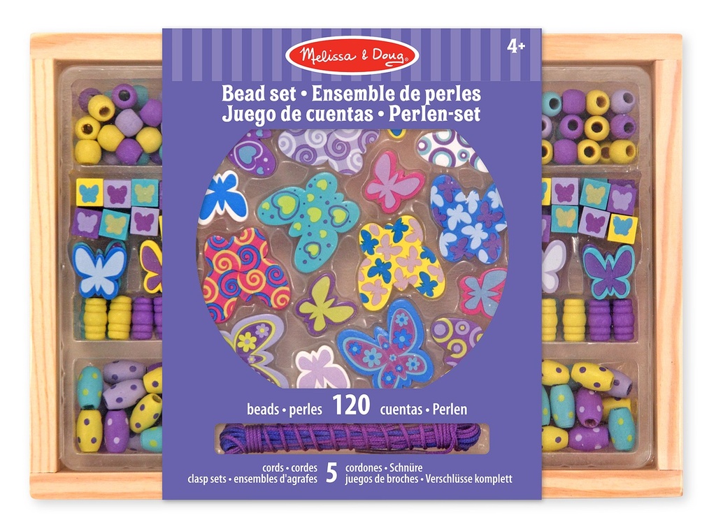Coffret Perles Bois Amis Papillons120Pcs