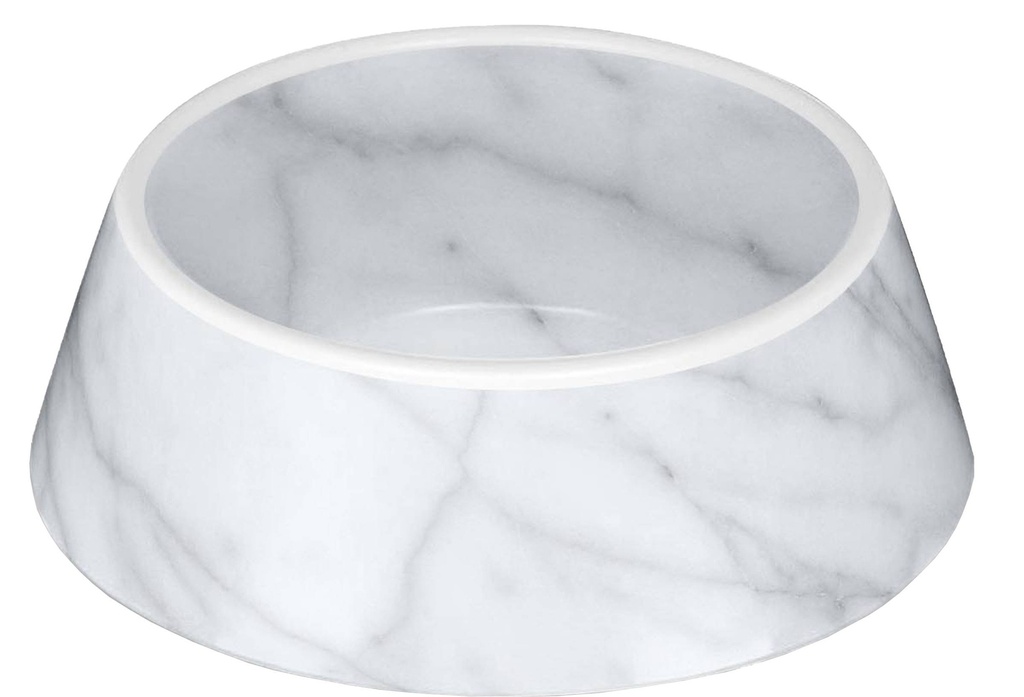 Mangeoire Mélaminée Carrara marbre , Ø 19.7 cm, H 6.4 cm