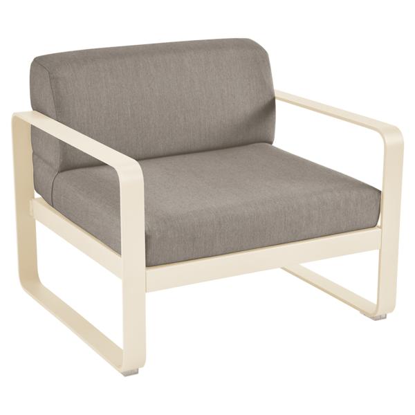 Fauteuil club Bellevie avec Coussin B8 taupe grisé inclus