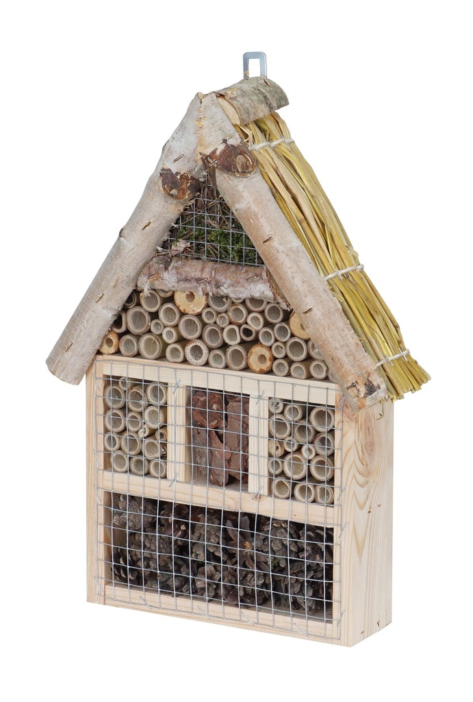 Hôtel à insectes Bouleau toit de Paille