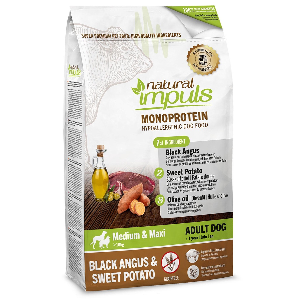 Natural Impuls adult Black Angus et Patate douce 10kg