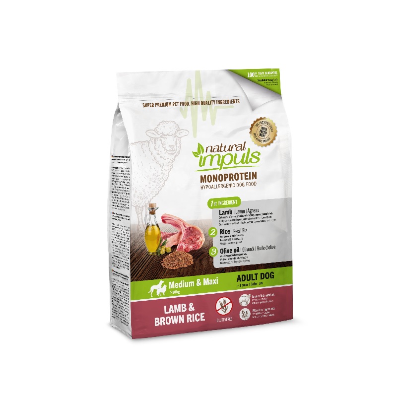 Natural Impuls adult agneau et riz brun10kg