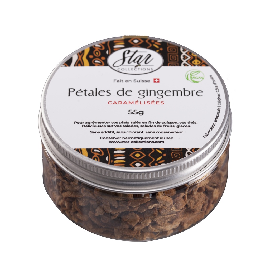 Pétales de gingembre caramélisé