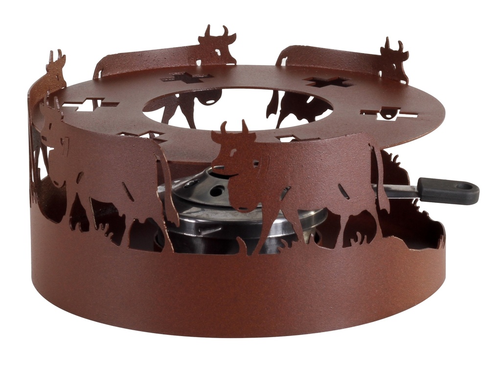 Réchaud Vache incl.brûleur & pâte Hirsch. noir