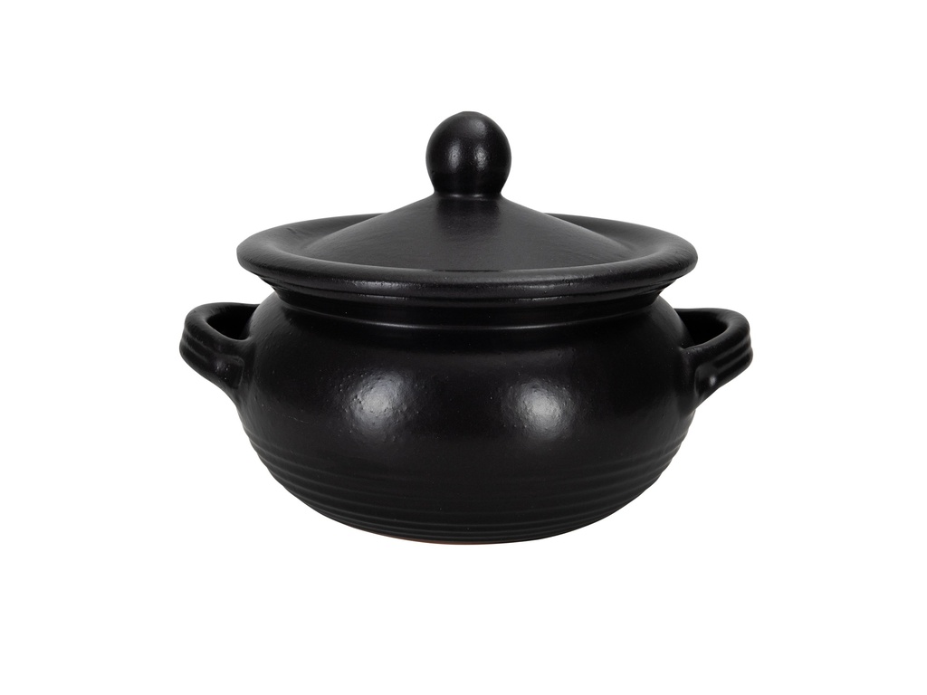 Poêle à pommes de terre. terre cuite noir