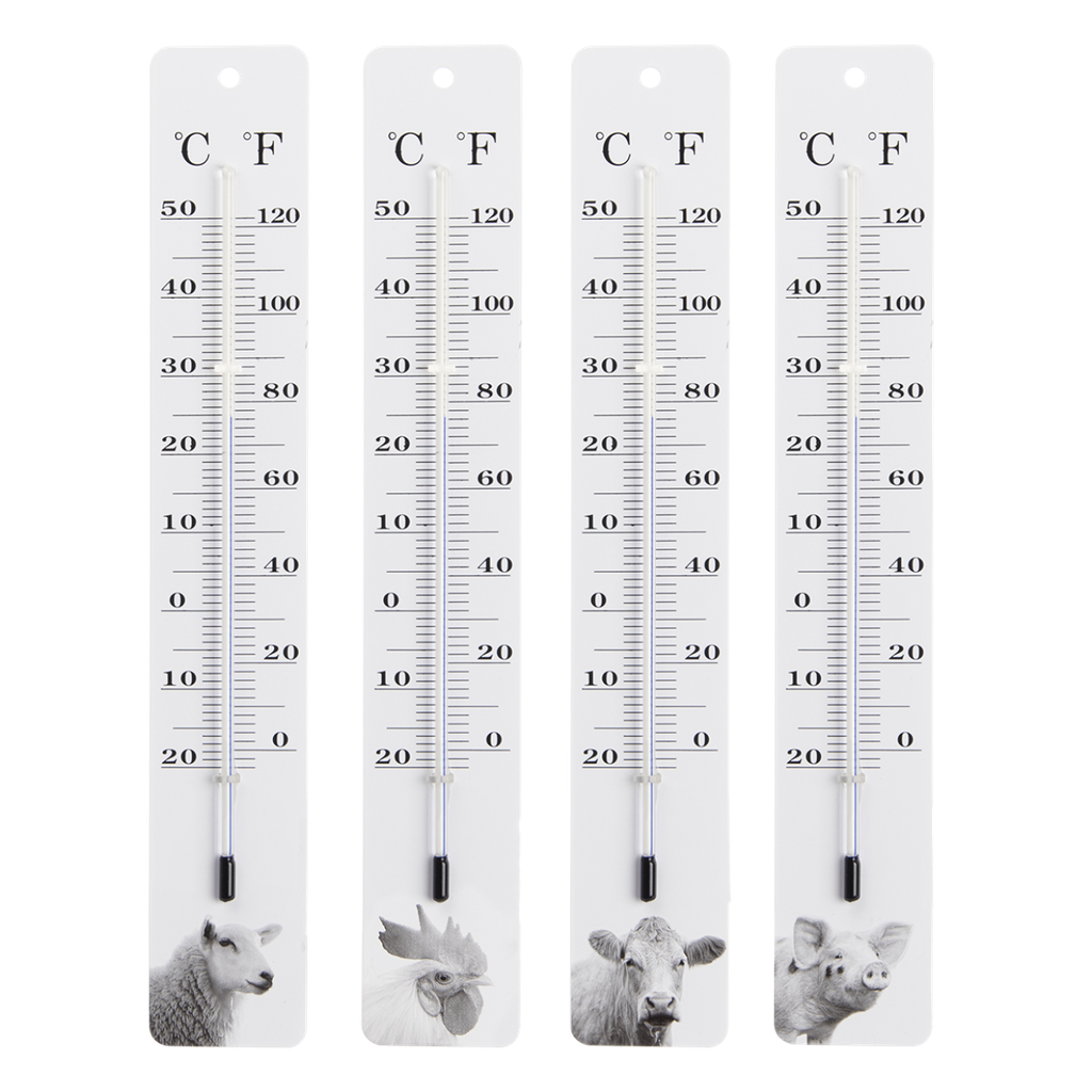 Thermomètre animaux ferme b/n ass.
