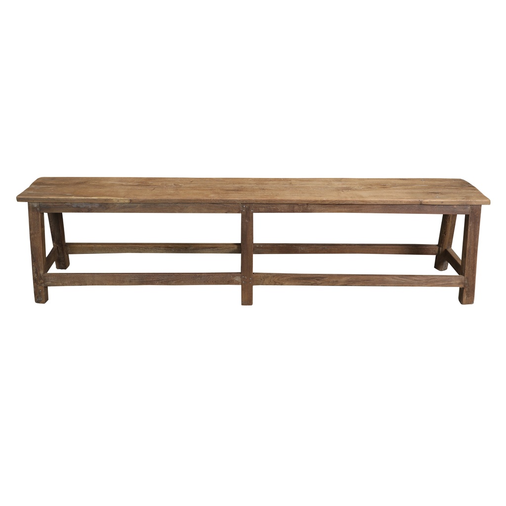 Banc sans dossier en teck ancien