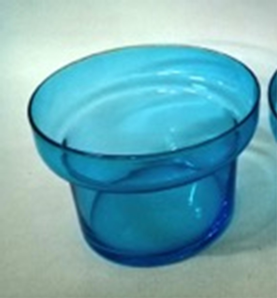 Photophore rond bleu en verre